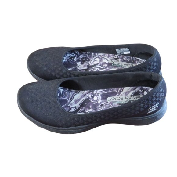 Skechers Womens Black Flats With Memory Foam Comfort Size 8.5 US Textile - Picture 1 of 8